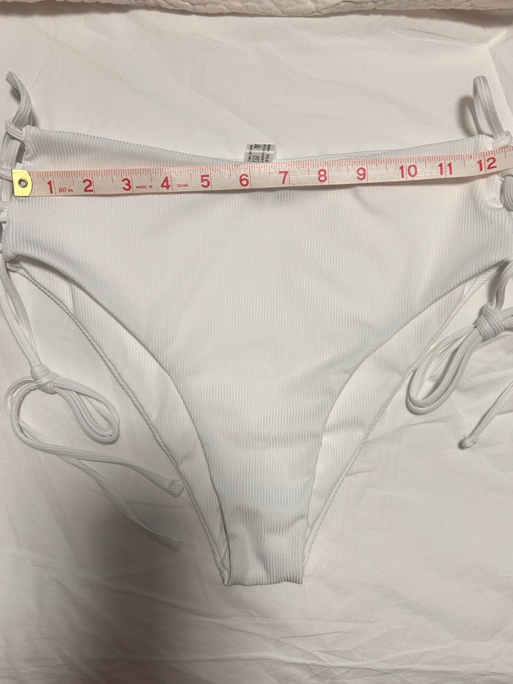 NWT Ribbed adjustable white bikini - Picture 6 of 9